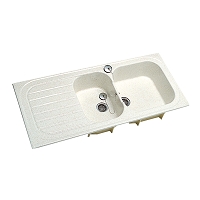 GEBERIT REF.006800 EVIER VALLAURIS A ENC. 2CUVES 1EGOUTTOIR 112X50 BLANC