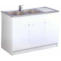BATH REF.200230 MEUBLE SOUS EVIER LIBERTY 120CM  3 PORTES PROF.60