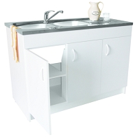 BATH REF.200230 MEUBLE SOUS EVIER LIBERTY 120CM  3 PORTES PROF.60