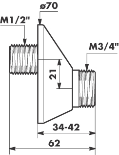 Raccord Decale Sous Rosace M1/2 - M3/4