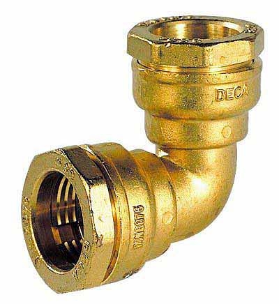 Rac. Laiton PE Eau, Manchon Coude à 90°