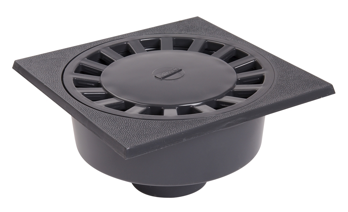 Siphon de Cour en PVC Noir