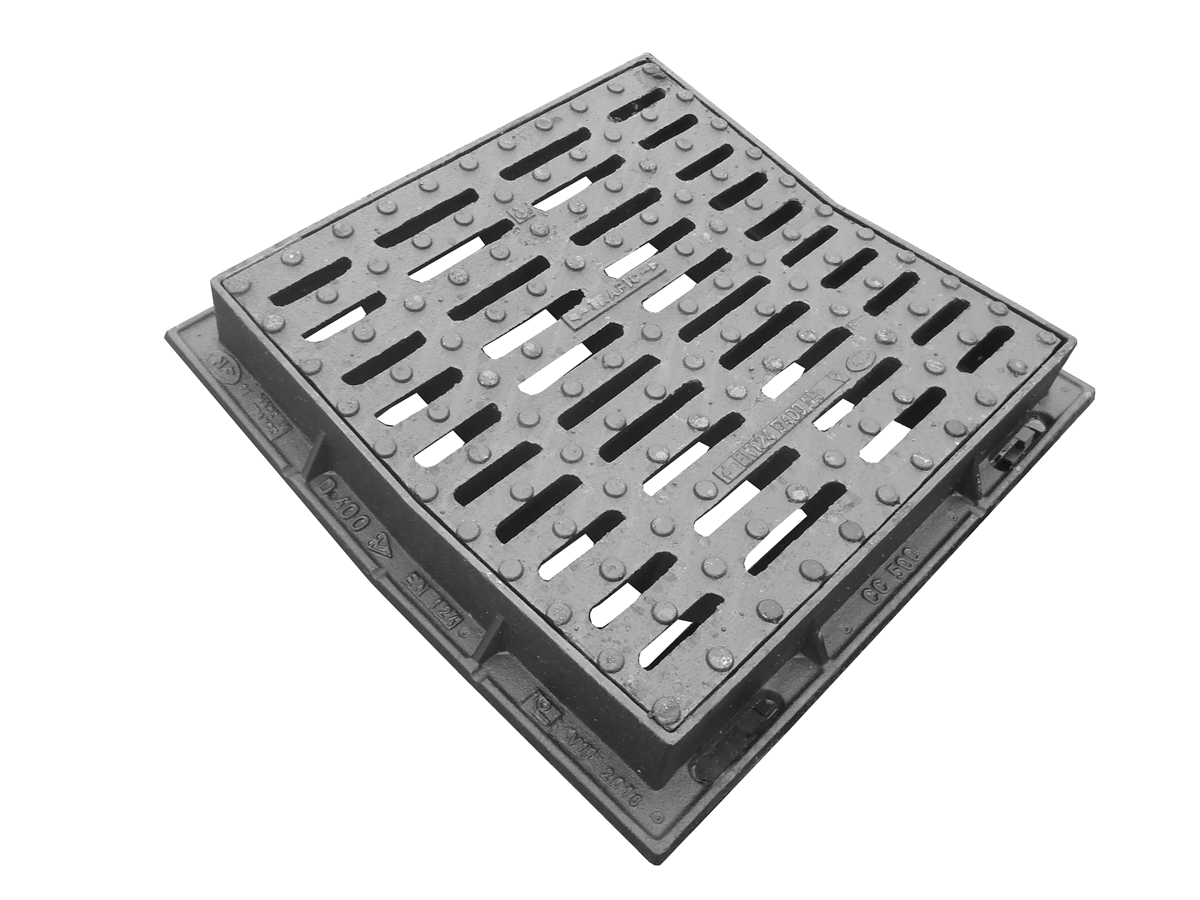 Fonte de Voirie, D400, Grille Concave Carrée