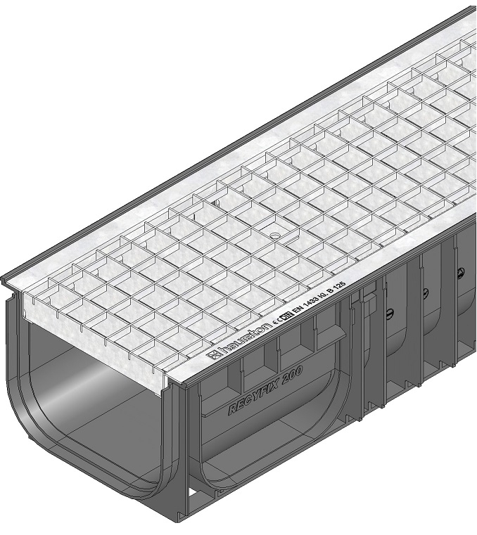 Recyfix, Caniveau PE, Grille Caillebotis B125