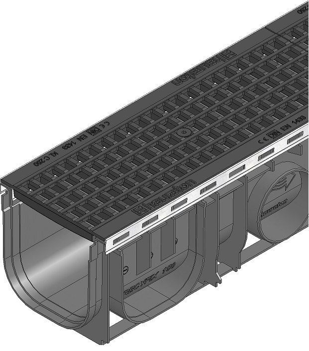 Recyfix, Caniveau PE, Grille Fonte C250